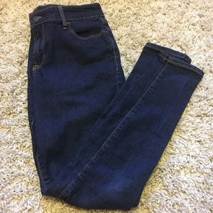 Dark Wash Mid Rise Skinny Jeans